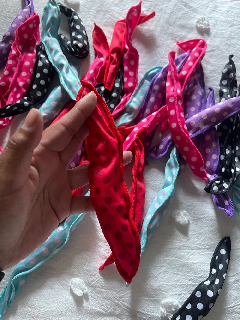 Polka Dot hair rollers - Assorted Colors